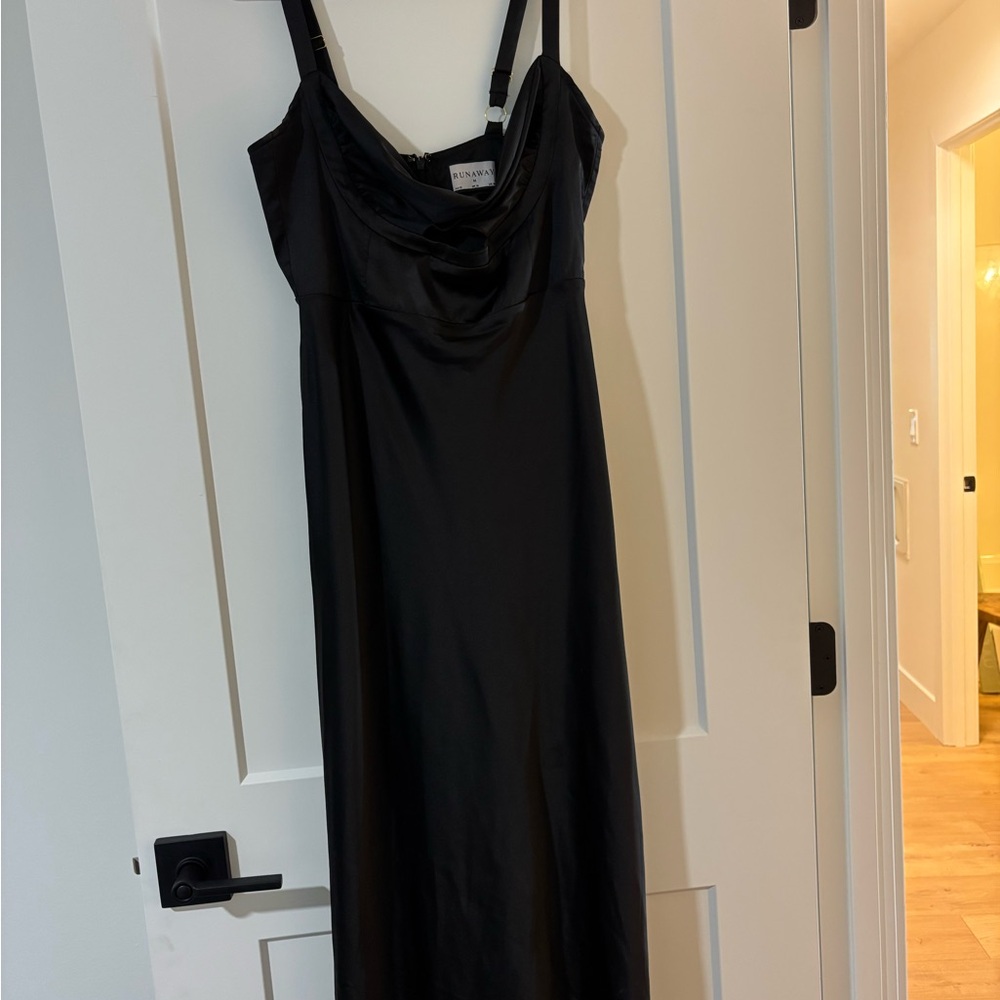 Runaway The Label Black Satin Midi